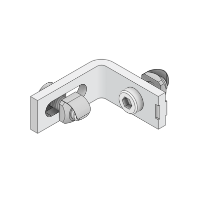MODULAR SOLUTIONS ALUMINUM BRACKET&lt;BR&gt;GUARD UNIT FIXING ANGLE 19 AR W/HARDWARE